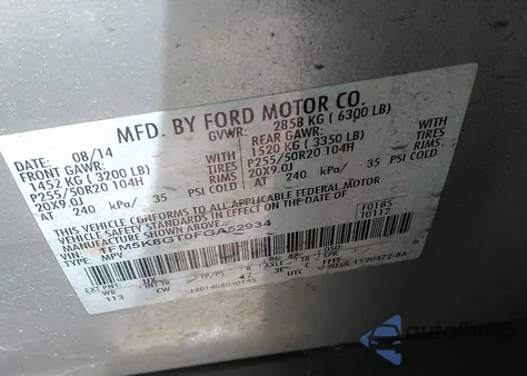 2015 Ford Explorer Sport z USA, uszkodzony, nr VIN 1FM5K8GT0FGA52934